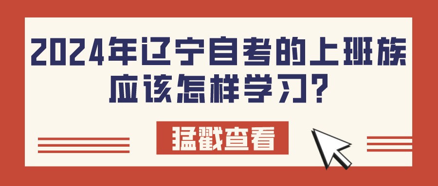 2024年辽宁自考的上班族应该怎样学习?
