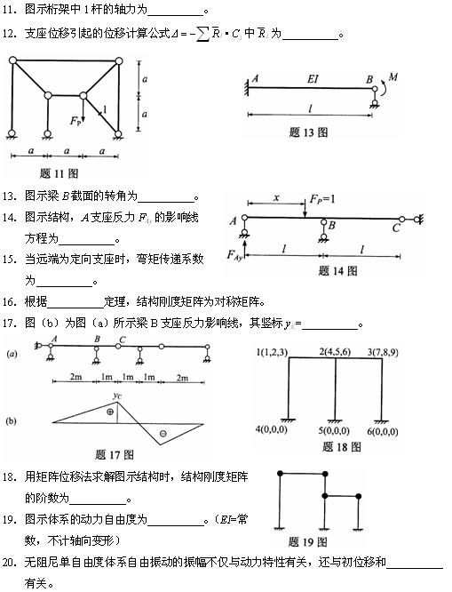 全国2010年4月高等教育自学考试结构力学（二）试(图4)