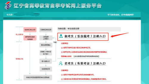 辽宁省2022年上半年自学考试新生注册流程(图1)